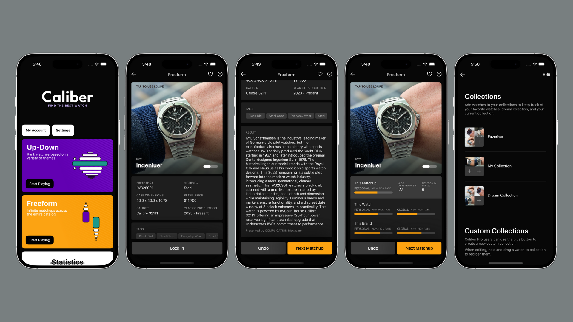 Caliber App Interface